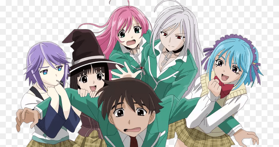 Why Are There So Many Harem Style Anime Where The Main Guy Rosario To Vampire Ss2, Book, Comics, Publication, Baby Free Png Download
