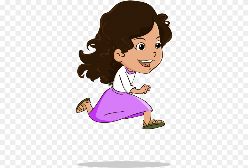 Why Girl Running Cartoon, Baby, Person, Face, Head Png