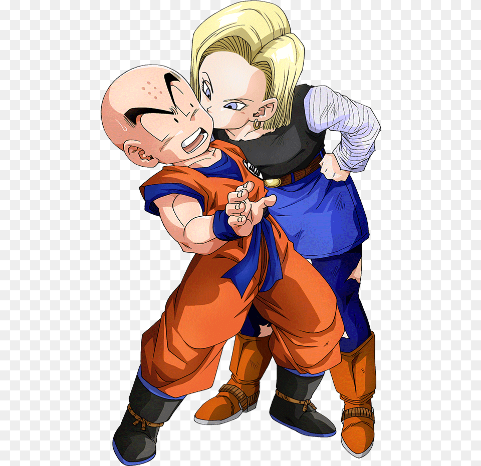 Why Is Krillinu0027s Size So Inconsistent In Dragon Ball Super Android 18 And Krillin Dokkan, Book, Comics, Publication, Person Free Png
