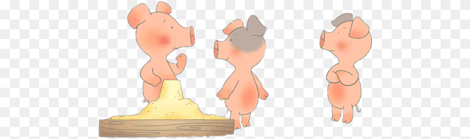 Wibbly Pig And Two Friends Near The Sandpit Cartoon, Body Part, Person, Torso, Animal Free Png Download