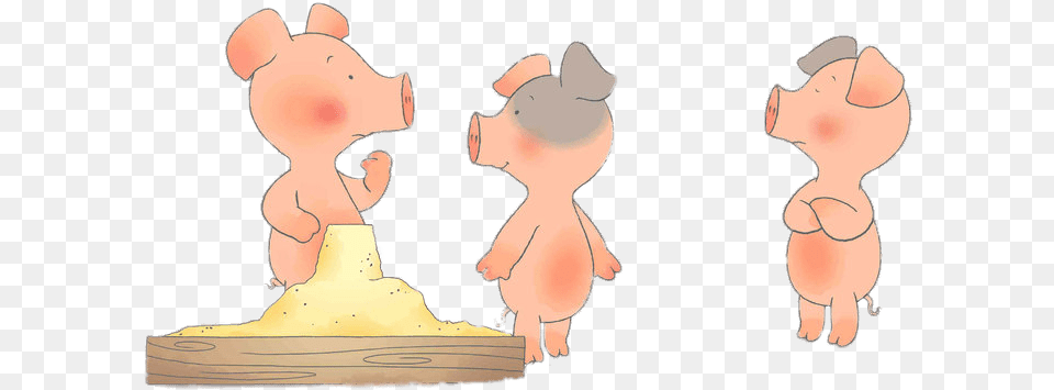 Wibbly Pig And Two Friends Near The Sandpit Cartoon, Torso, Body Part, Person, Animal Png
