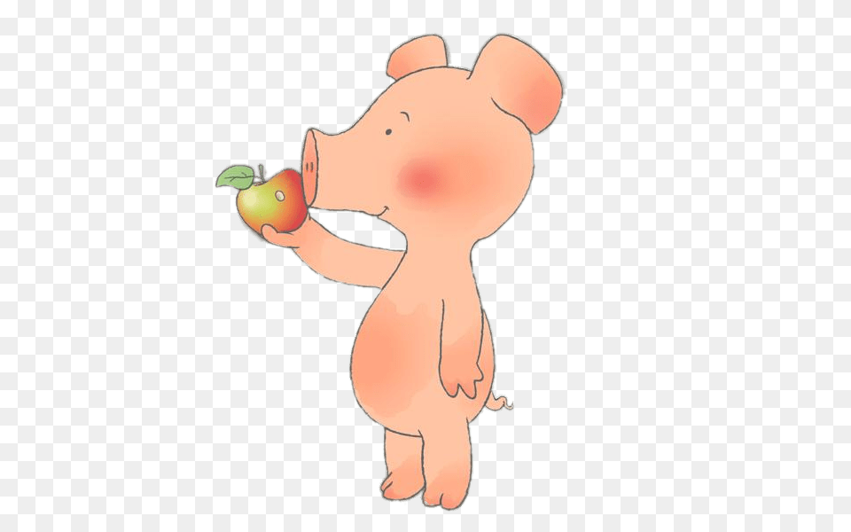 Wibbly Pig Eating An Apple, Animal, Bear, Mammal, Wildlife Free Png Download