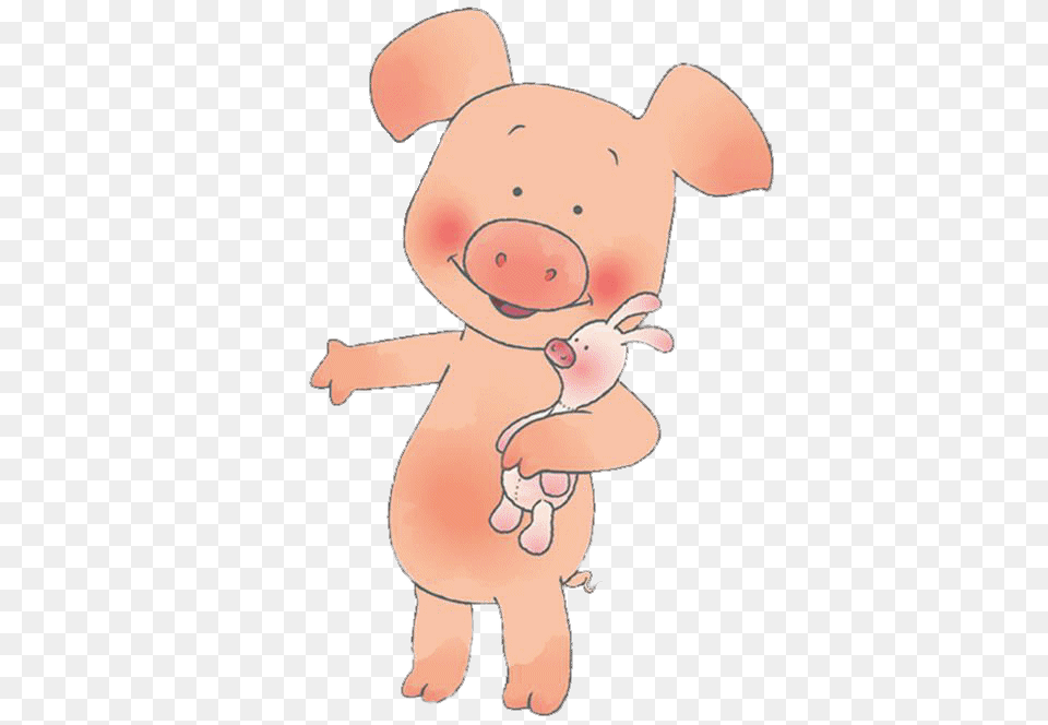 Wibbly Pig Holding Piglet, Snout, Baby, Person, Face Free Transparent Png