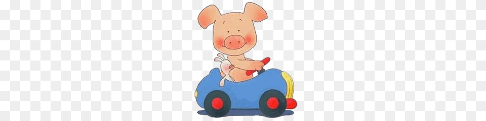 Wibbly Pig In A Car, Animal, Mammal Png Image