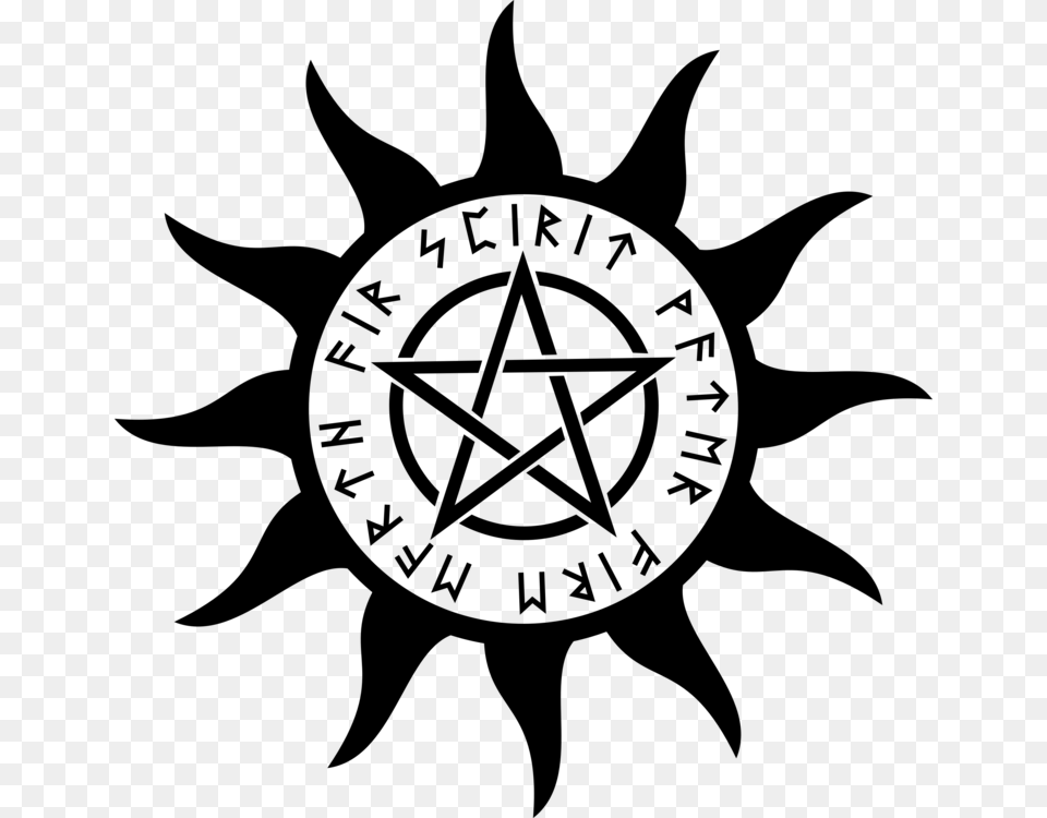 Wicca Pentagram Pentacle Symbol Altar, Gray Png