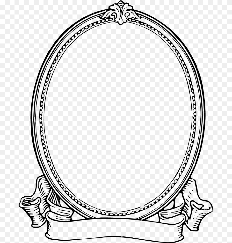 Wiccan Frame Black And White, Oval, Bow, Weapon, Mirror Free Png