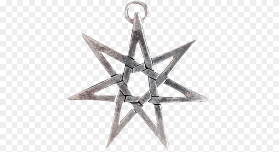 Wiccan Heptagram Pendant 7 Pointed Star, Star Symbol, Symbol, Blade, Dagger Free Png Download