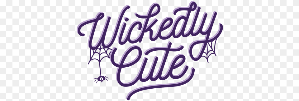 Wickedly Cute Halloween Lettering U0026 Svg Calligraphy, Purple, Text, Dynamite, Weapon Free Png