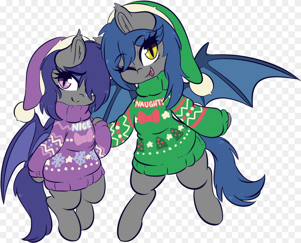 Wickedsilly Bat Pony Bat Pony Oc Christmas Clothes Cartoon, Baby, Person, Face, Head Png Image