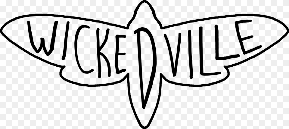 Wickedville Line Art, Gray Png