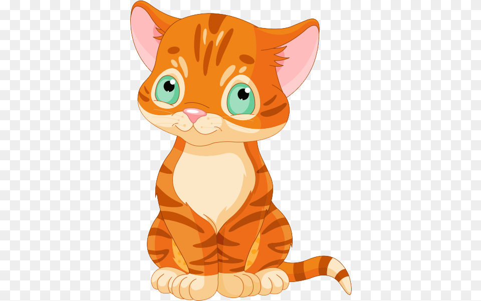 Wide Eyes Orange Cat Cartoon Cat Clip Art Transparent Background, Animal, Mammal, Pet, Abyssinian Free Png Download