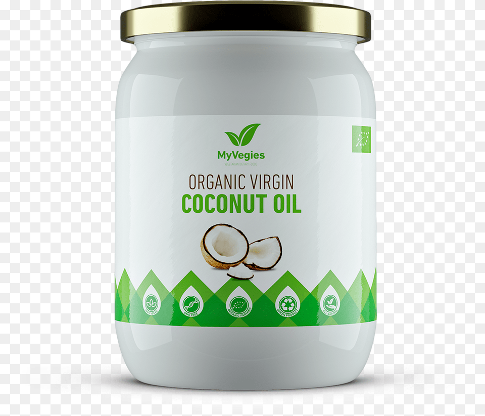Wide P Coconut Oil, Dessert, Food, Jar, Yogurt Free Png Download