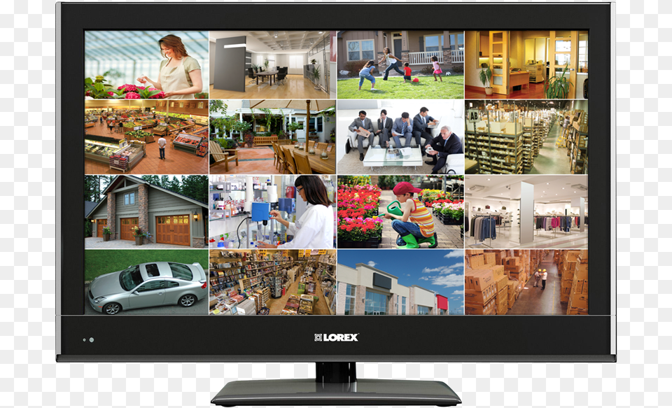 Widescreen Full Hd Tv Monitor For Security Camera 16 Channel Dvr Screen, Adult, Person, Woman, Hardware Free Png
