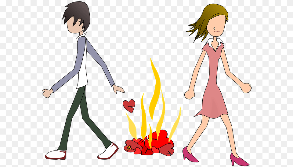 Width 502height Love Break Up Cartoon Couple, Book, Comics, Publication, Child Free Png Download