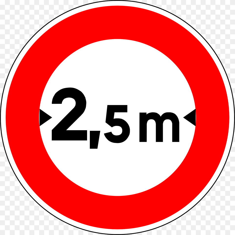 Width Limit 25 Metres Clipart, Sign, Symbol, Road Sign Free Png Download