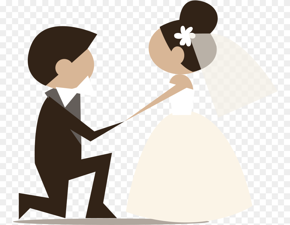 Wife Marriage Husband Love Echtpaar Bride And Groom Vector Cartoon, Clothing, Dress, Formal Wear, Adult Free Png