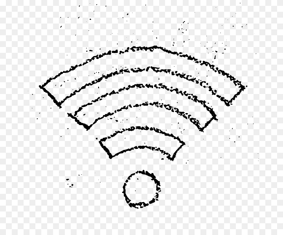 Wifi Chalk Icon, Gray Free Png Download