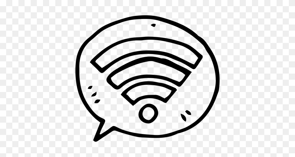 Wifi Doodle Icon, Gray Png