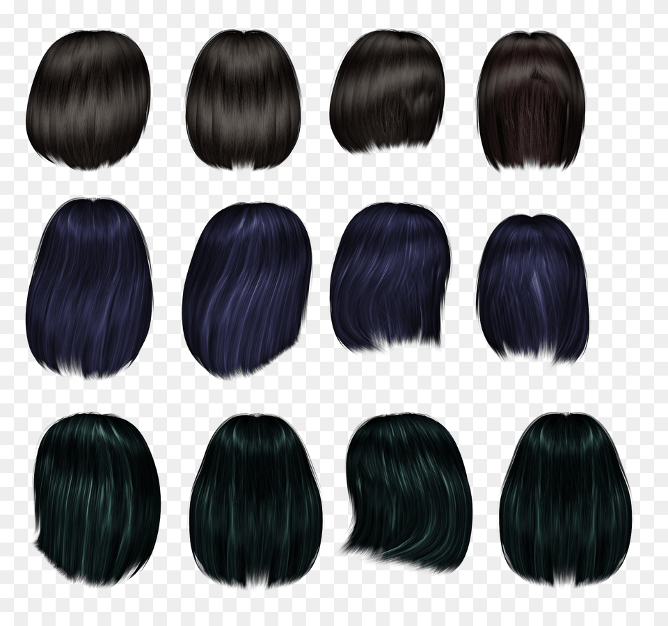 Wig, Adult, Black Hair, Female, Hair Png