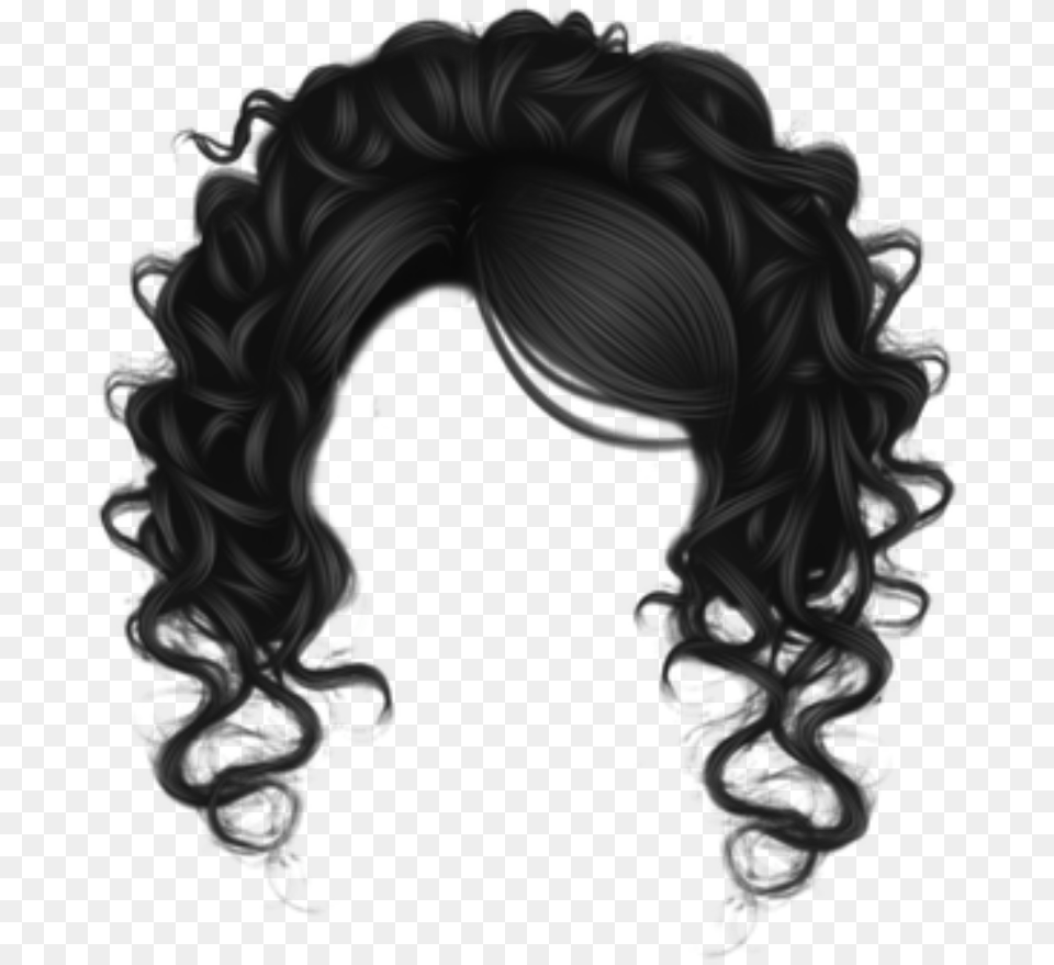 Wig Background Curly Black Hair, Person Free Png Download