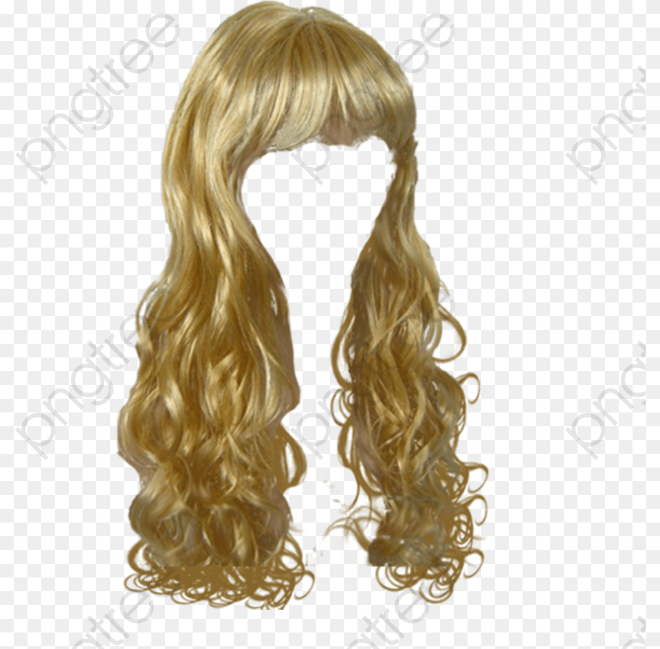 Wig Curly Hair Brown Curls Model Transparent Curly Blond Hair, Blonde, Person, Adult, Female Free Png
