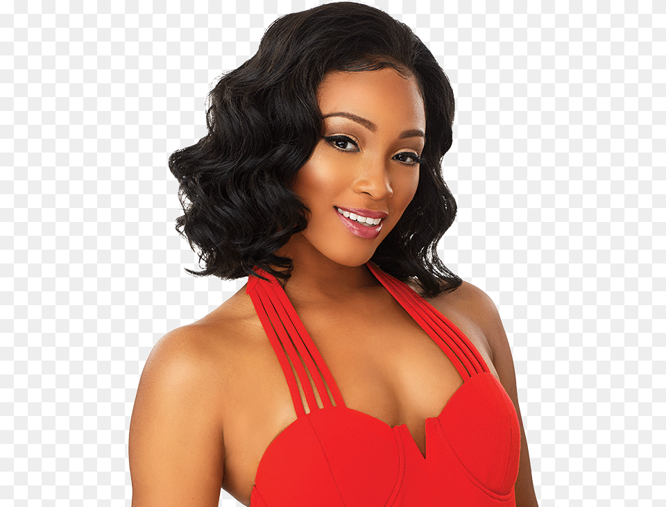 Wig Download Sensationnel Instant Weave Synthetic Half Wig Trina, Adult, Swimwear, Portrait, Photography Png Image