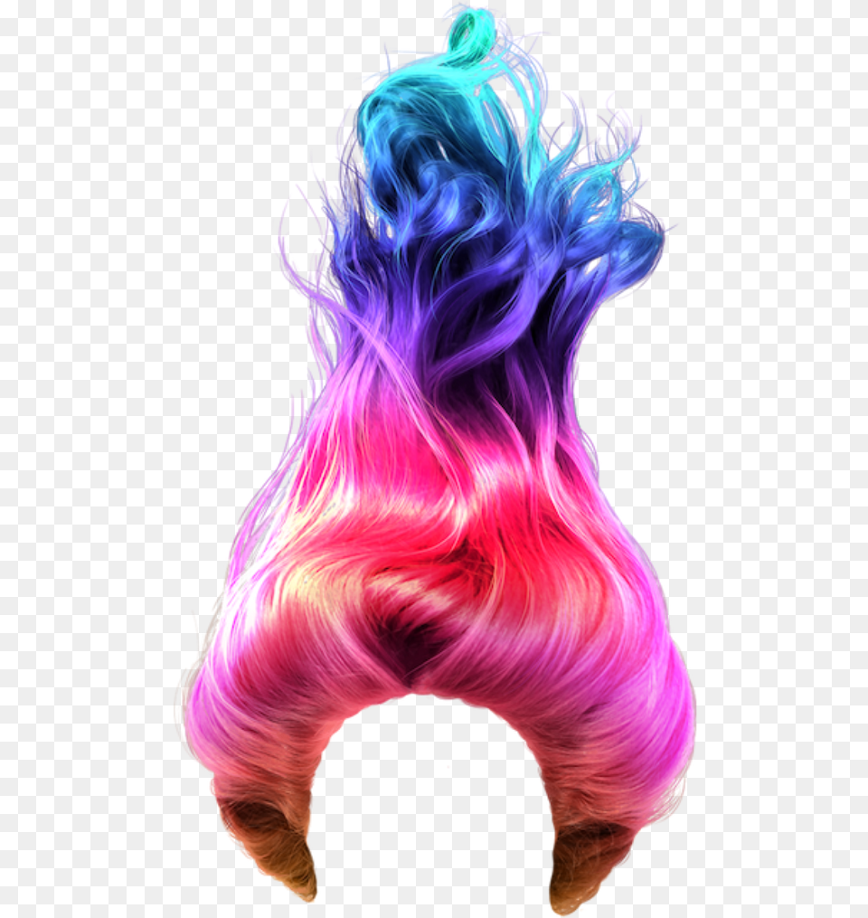Wig Hair Rainbow Rainbowhair Arcoiris Cabelocolorido Rainbow Wig Transparent Background, Purple, Pattern, Woman, Adult Free Png Download