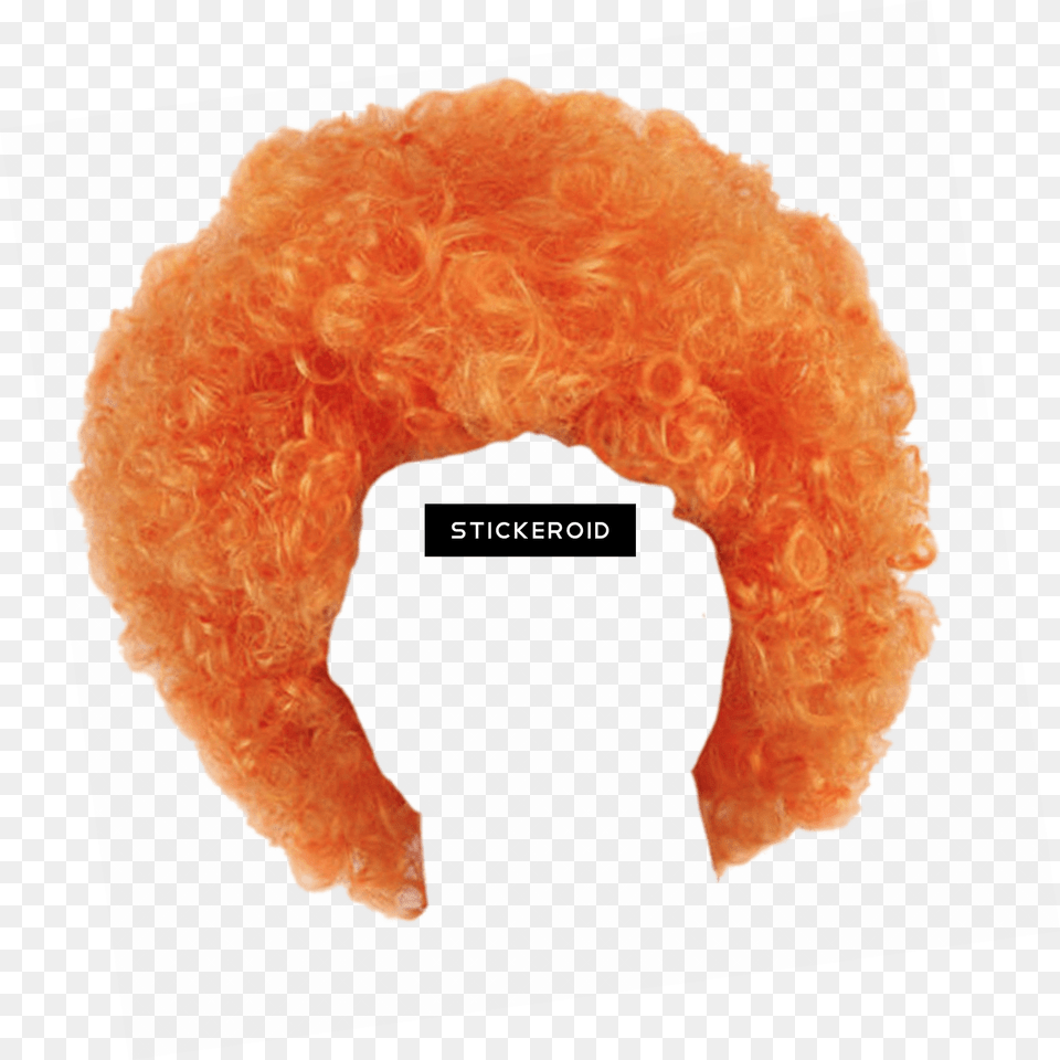 Wig Orange Curly Curly Afro Fancy Dress Wigs Funky Disco Transparent Background Clown Wig, Clothing, Hat Free Png Download