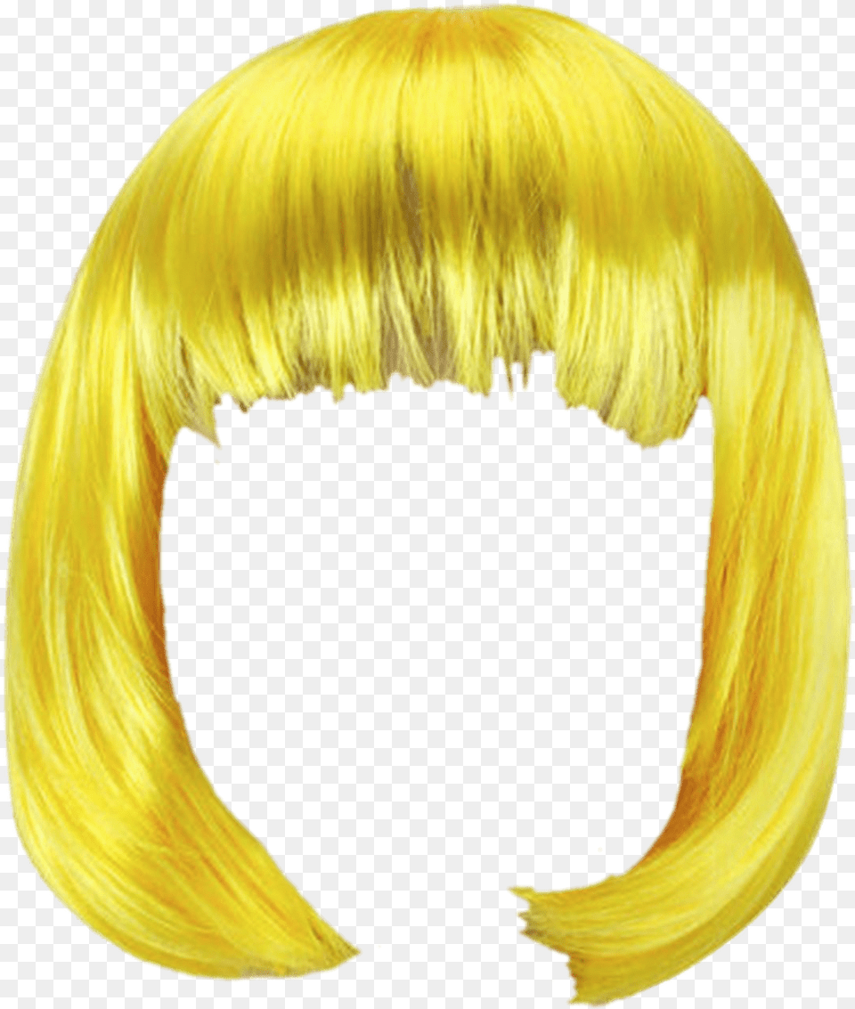 Wig Yellow Bob Transparent Background Wig Clipart, Adult, Female, Person, Woman Png Image