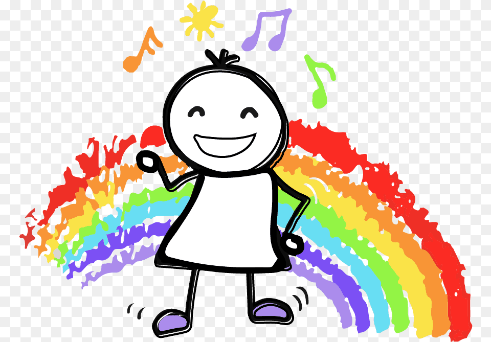 Wiggle And Giggle Rainbow Stick Man Cartoon, Art, Graphics, Person, Face Png Image