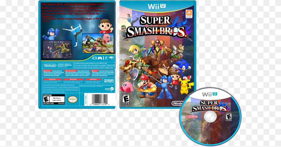 Wii U Box Art Cover Super Smash Bros For Wii U With White Gc Controll, Disk, Dvd, Person Free Transparent Png