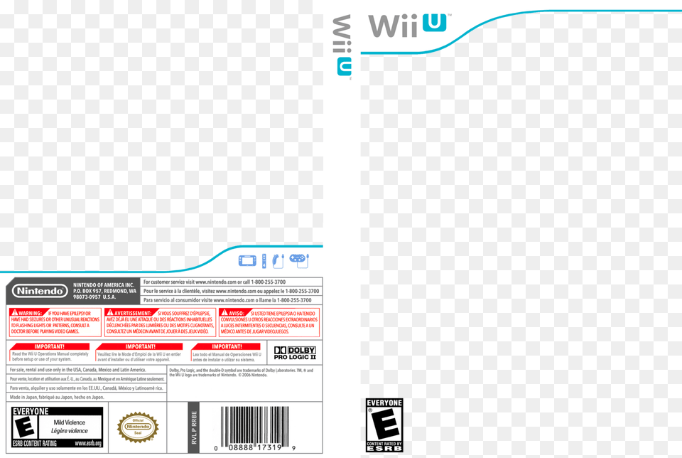 Wii U Template Wii U Game Cover Template, Text, Paper, Page Png