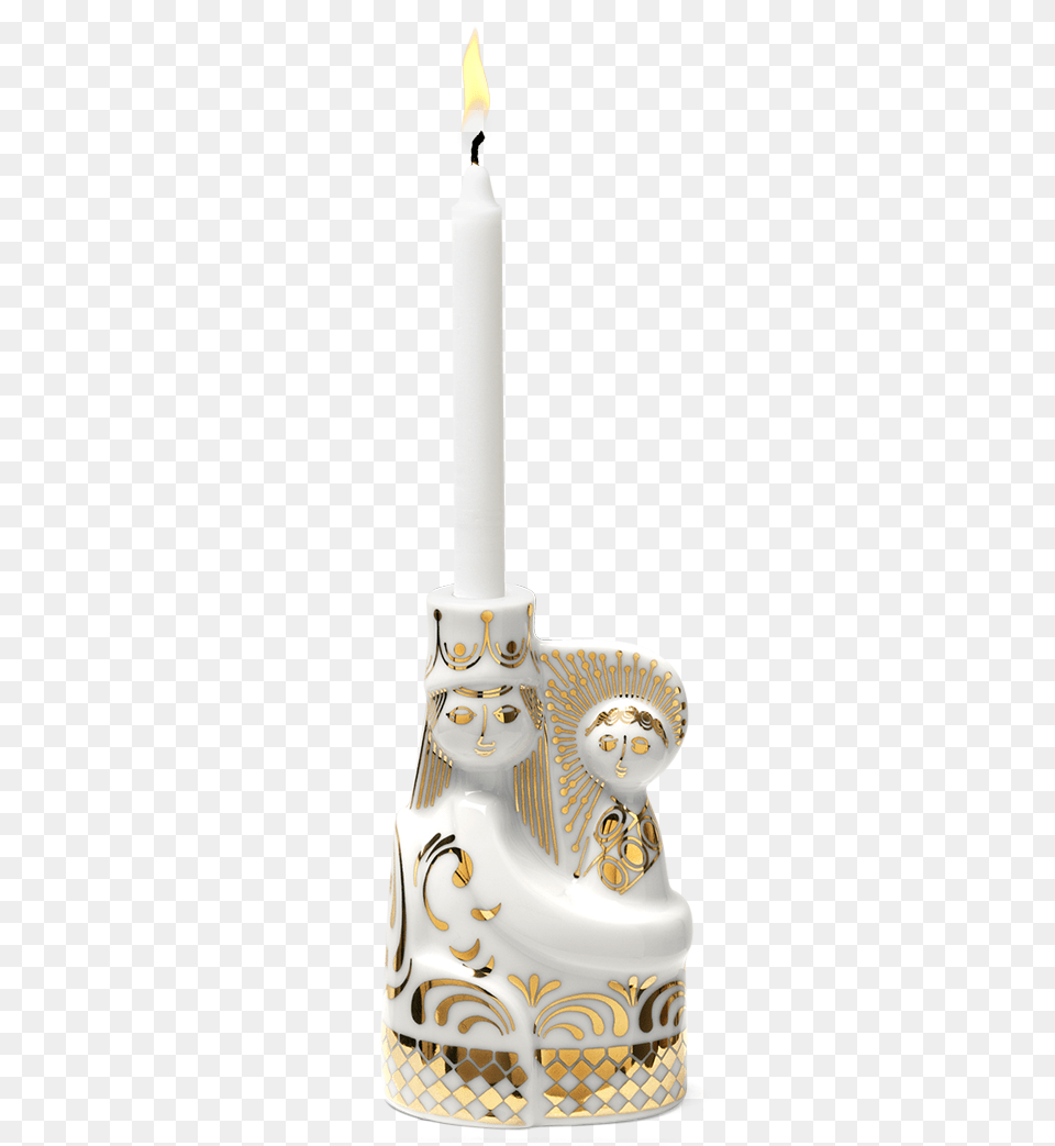 Wiinblad Christmas Jesus Maria Candle Holder Gold H12 Wiinblad Christmas, Face, Head, Person, Birthday Cake Png Image