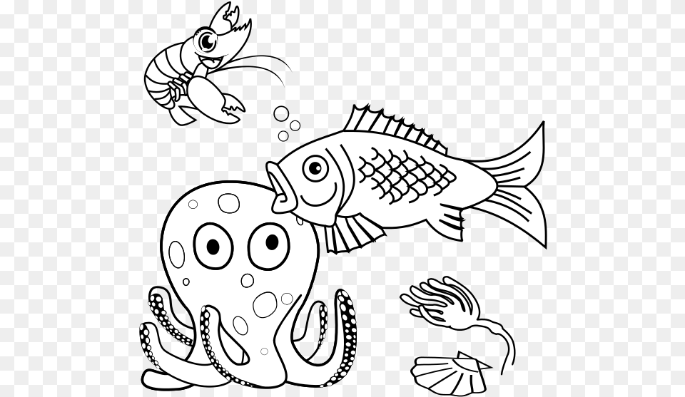 Wikijunior Maze And Drawing Book Sea World Wikibooks Sea World Black And White, Aquatic, Water, Art, Animal Free Transparent Png