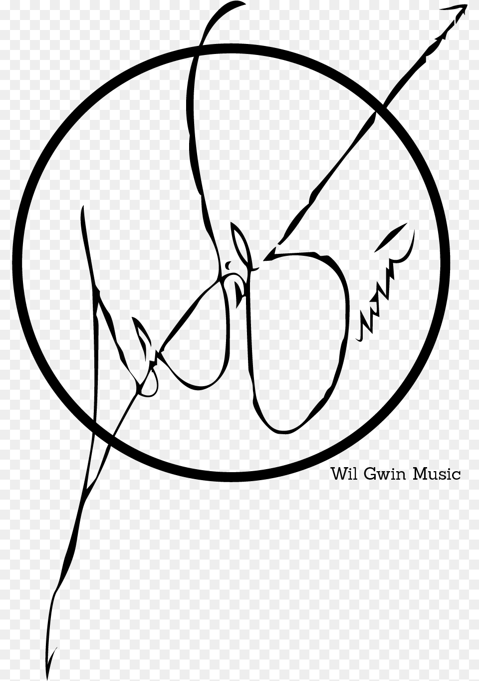 Wil Gwin Music Line Art, Gray Png
