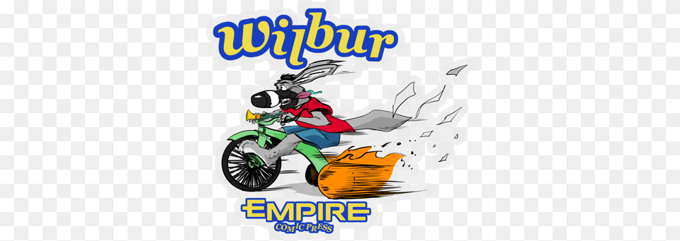 Wilbur The Coyote Comic Book Designed By Mikey Martinez Poster, Motorcycle, Transportation, Vehicle, Machine Free Transparent Png