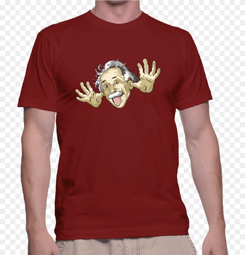 Wild Albert Einstein Tshirt Red Original Luke Skywalker Unique Shirt, Clothing, T-shirt, Adult, Male Png Image