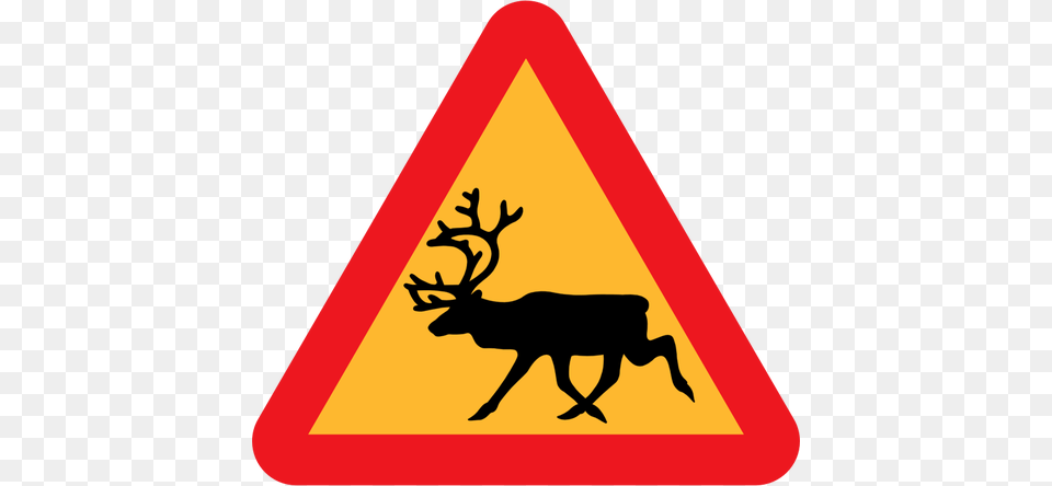 Wild Animal Traffic Sign Vector Clip Art, Symbol, Road Sign, Antelope, Mammal Png Image