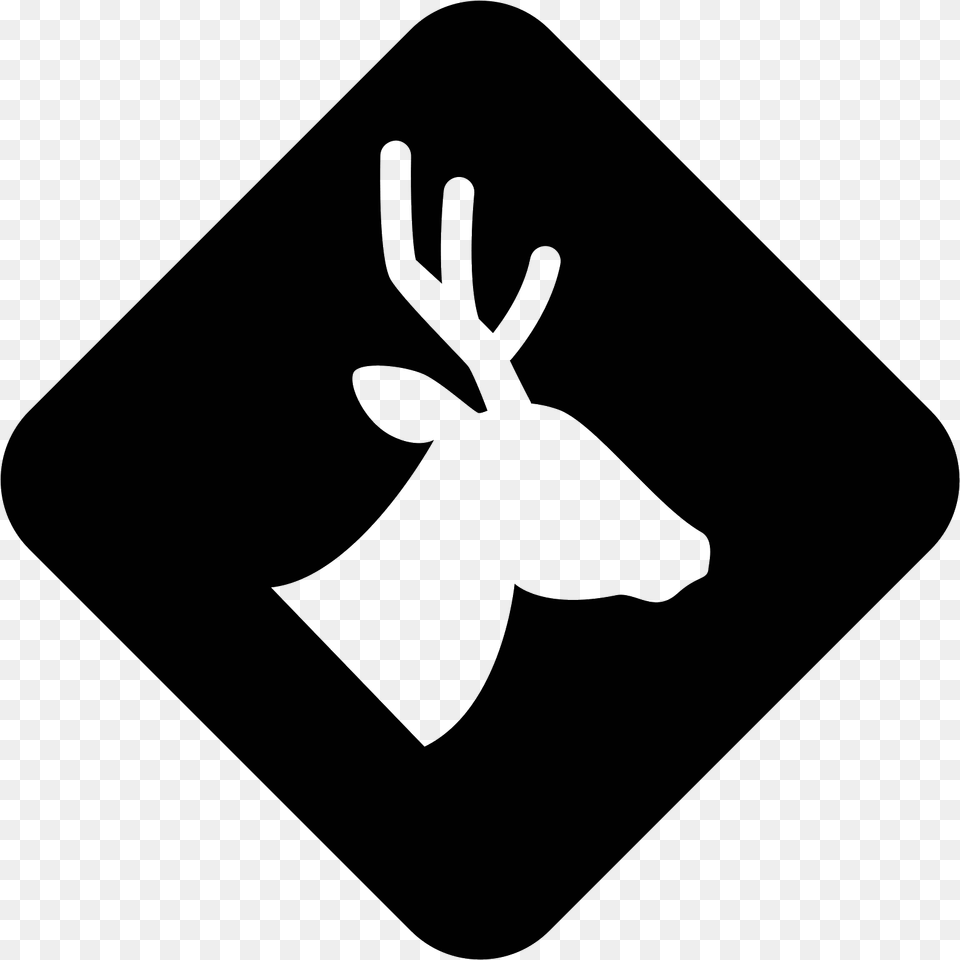 Wild Animals Sign Filled Icon Deer, Gray Png Image