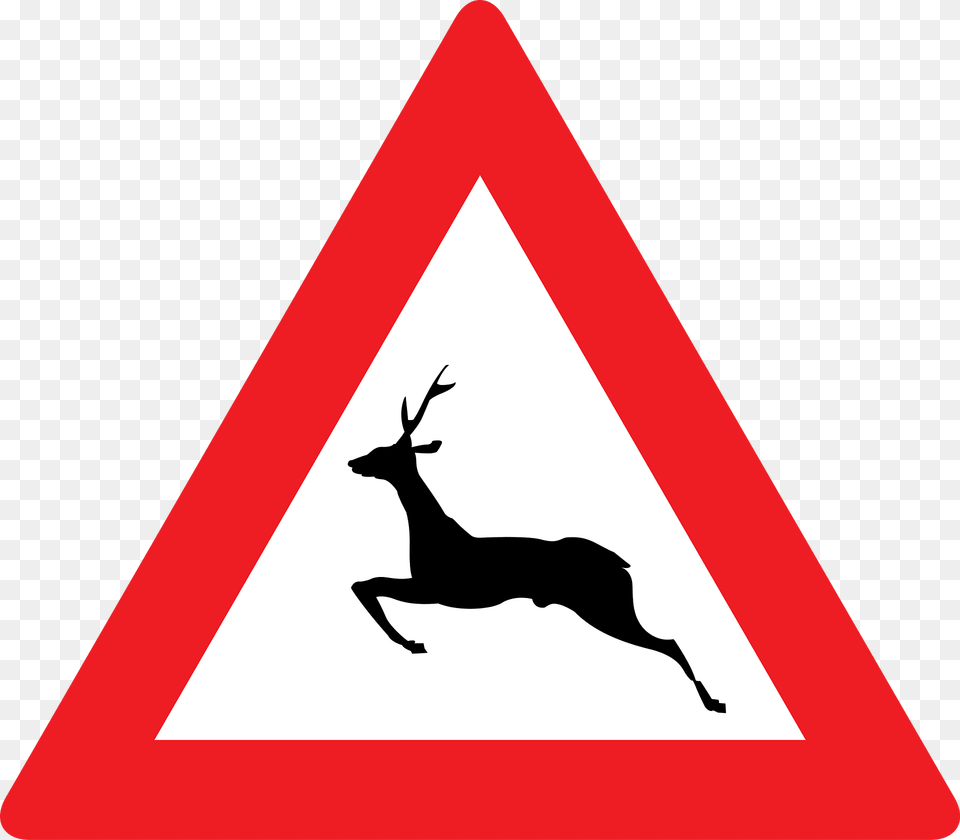 Wild Animals Sign In Austria Clipart, Symbol, Road Sign, Animal, Antelope Png