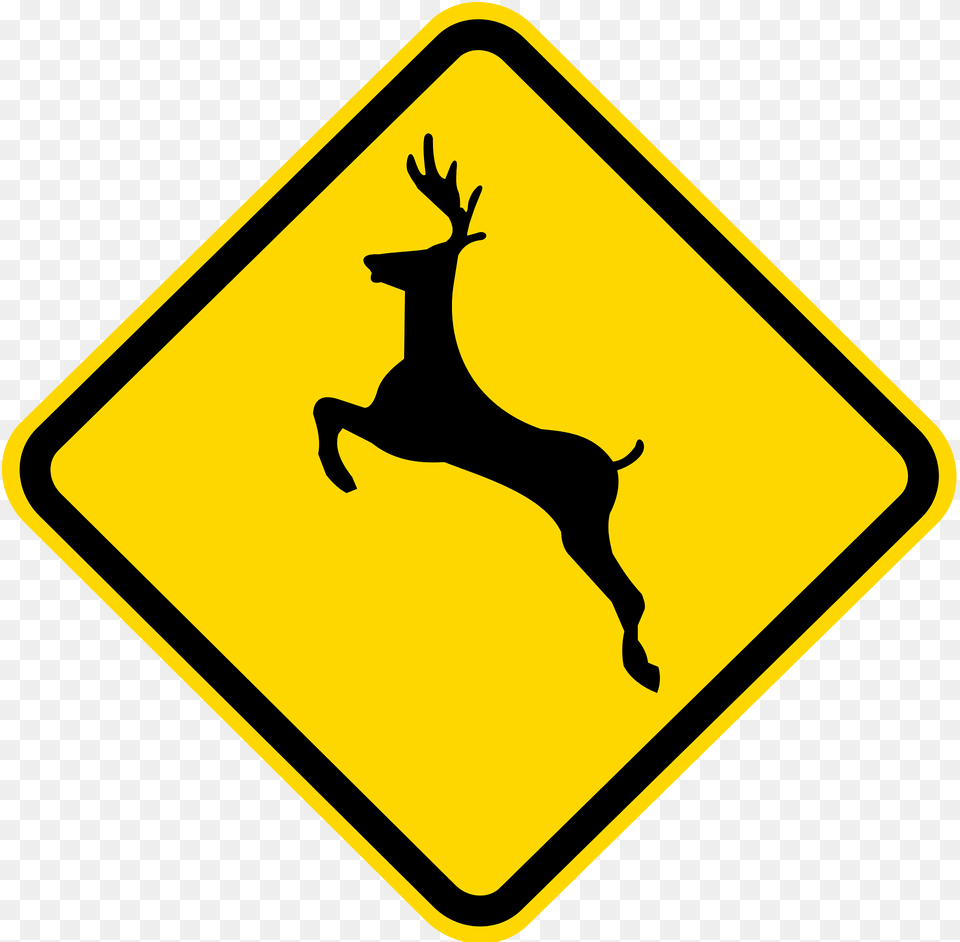 Wild Animals Sign In Brazil Clipart, Symbol, Road Sign, Animal, Antelope Png Image