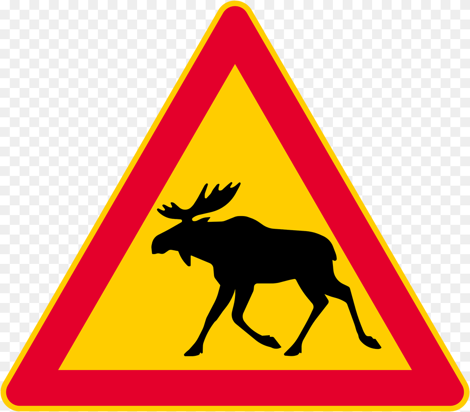 Wild Animals Sign In Finland Clipart, Symbol, Road Sign, Animal, Antelope Png