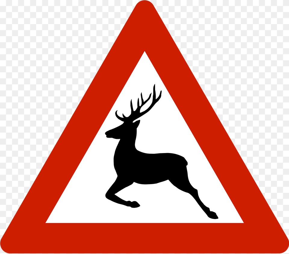 Wild Animals Sign In Norway Clipart, Symbol, Animal, Deer, Mammal Png