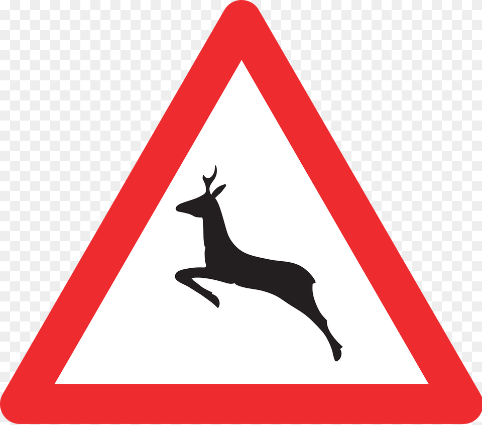 Wild Animals Sign In Switzerland Clipart, Symbol, Road Sign, Animal, Antelope Png Image