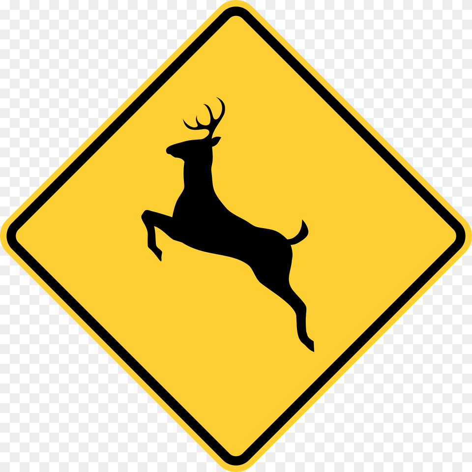 Wild Animals Sign In United States Clipart, Symbol, Road Sign, Animal, Deer Png