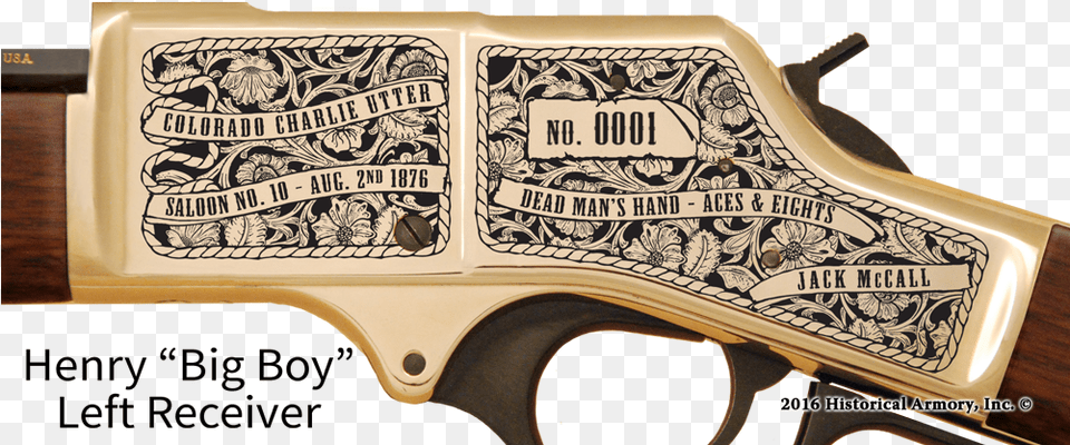 Wild Bill Hickok Limited Edition Engraved Rifle Henry Rifle Engraving, Firearm, Weapon, Gun, Car Png