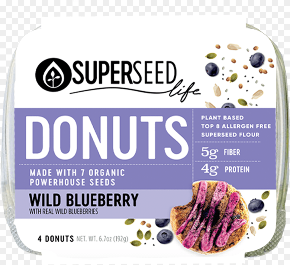 Wild Blueberry Donuts 4 Count Superseed Life Donuts, Berry, Food, Fruit, Plant Free Png Download