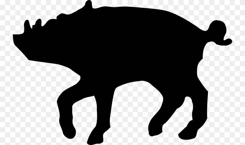 Wild Boar Clip Art Silhouette Portable Network Graphics, Gray Free Transparent Png