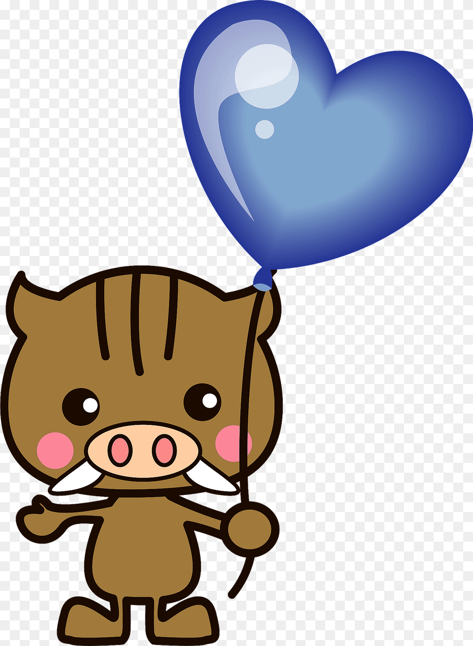 Wild Boar Is Holding A Blue Heart Balloon Clipart Free Transparent Png