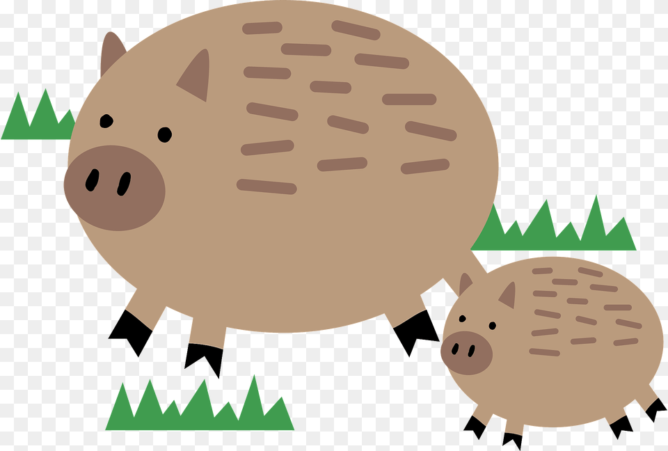 Wild Boar Mother And Baby Clipart, Animal, Bear, Mammal, Wildlife Free Transparent Png